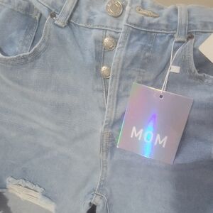 Light Blue MOM High-Rise Straight Leg Jeans